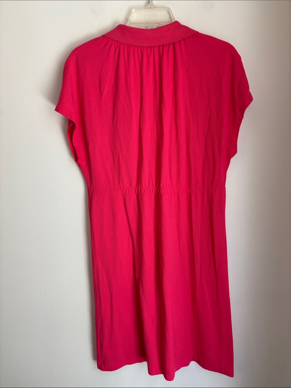 Lacoste Hot Pink Polo Shirt Dress with Drawstring Neck alligator logo Women’s XL - Picture 8 of 8